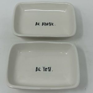 Rae Dunn Be Brave Be You Dishes Set of 2